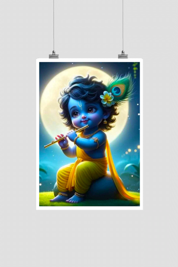 Cute Bal Krishna Ai Premium Poster | Poster For Wall